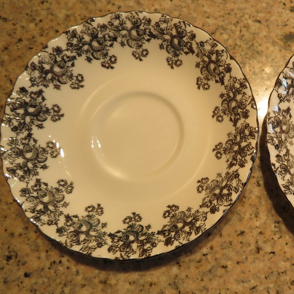 2 Royal Albert Orphan Saucers 50th Anniversary Pattern (8C)